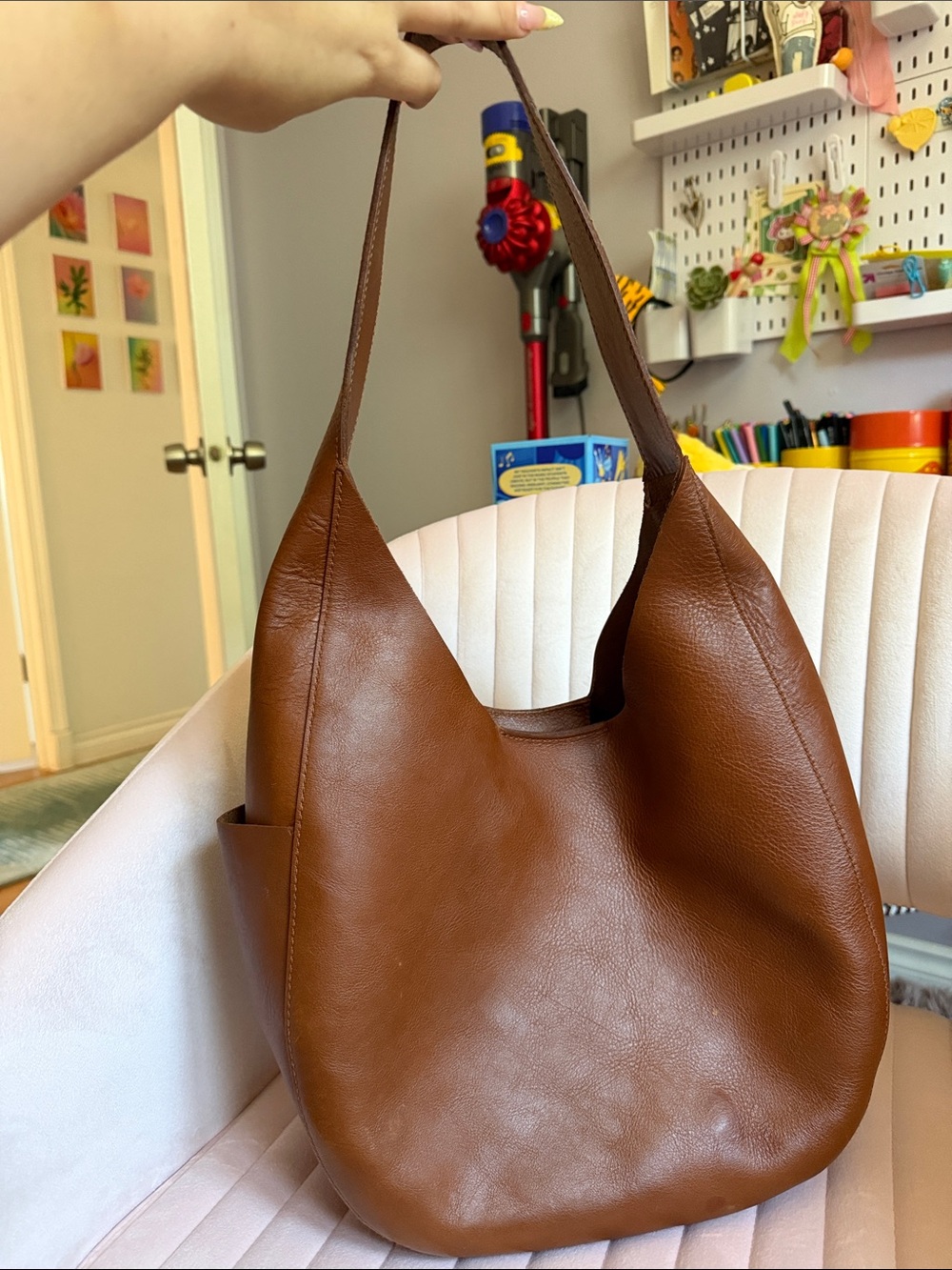 Madewell Cognac Brown Leather Hobo Shoulder Bag